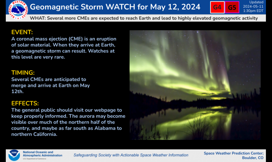 Severe And Extreme (G4-G5) Geomagnetic Storms Likely On 12 May 2024 ...